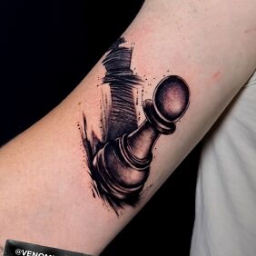 Tattoo Szachy On the arm motif: Sport style: realistic