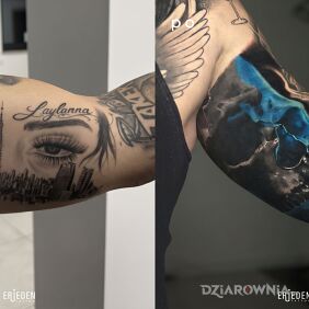 Tatuaż Była zniknęła z życia, więc znika też ze skóry! na bicepsie motyw: mroczne styl: realistyczne