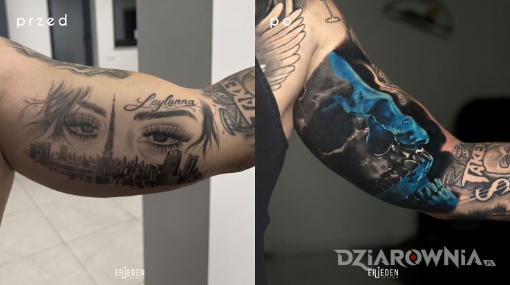 Tatuaż Była zniknęła z życia, więc znika też ze skóry! w motywie mroczne i stylu realistyczne na bicepsie