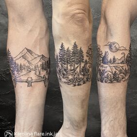 Tattoo Szlak dookoła ręki On the arm motif: animals style: graphic / illustrative
