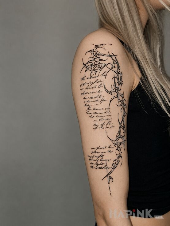 Tattoo Szyfry organicznej kaligrafii in ornaments motif On the arm