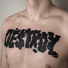 Typographic slogan 'Destroy'
