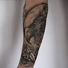 Eagle and compass rose — black & grey