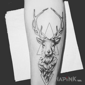 Tattoo Deer on the forearm motif: animals
