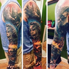 Tatuaż Why so serious? na przedramieniu motyw: 3D