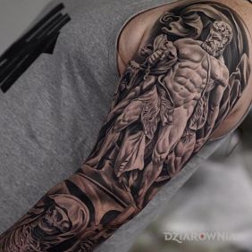 Tatuaż Grecki heros na przedramieniu motyw: 3D