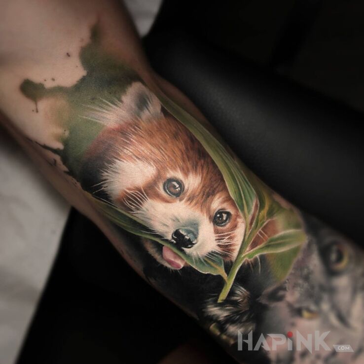 Tattoo Zwierzątko in animals motif and realistic style on the forearm