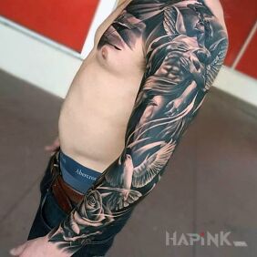 Tattoo Exalted angel on the forearm motif: sleeves