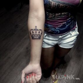 Tattoo Crown on the forearm motif: other