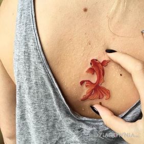 Tatuaż Ryba Koi na plecach motyw: zwierzęta styl: japońskie / irezumi