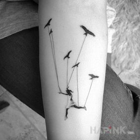 Tattoo Flying girl :) on the forearm motif: animals