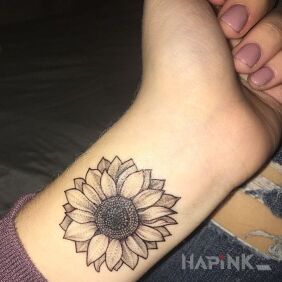 Tattoo Sunflower on the forearm motif: flowers