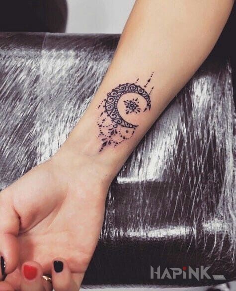 Tattoo Księżyc in other motif on the forearm