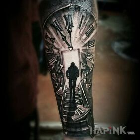 Tattoo Gates of time on the forearm motif: characters
