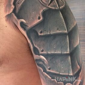 Tattoo Armor after the transitions on the upper arm motif: 3D style: realistic