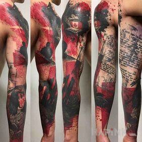 Tattoo Canada on the upper arm motif: characters