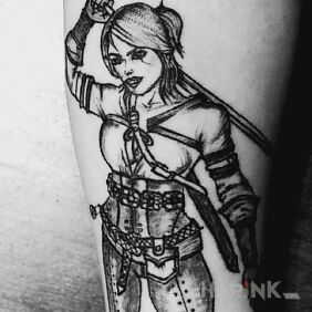 Tattoo Ciri on the hand motif: characters