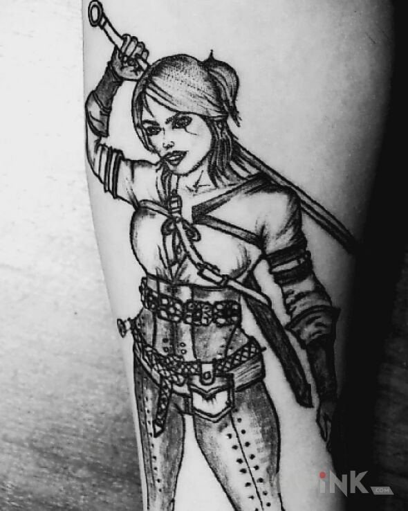 Tattoo Ciri in characters motif on the hand