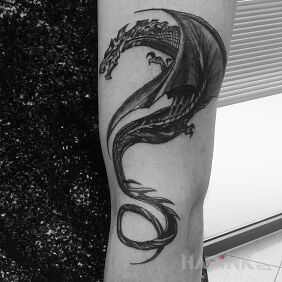 Tattoo Dragon on the forearm motif: dragons