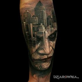 Tatuaż Joker na przedramieniu motyw: 3D