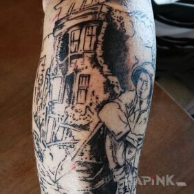 Tattoo Little insurgent on the forearm motif: patriotic