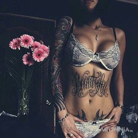 Tatuaż Napis na brzuchu na ramieniu motyw: seksowne styl: japońskie / irezumi