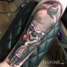 Tattoo IT on the forearm motif: 3D style: realistic