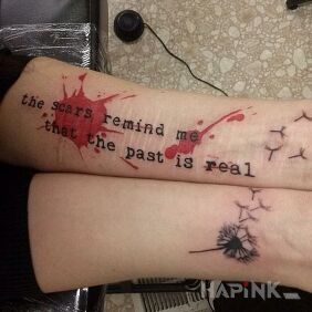 Tattoo Inscription in English on the forearm motif: lettering