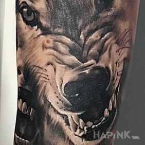 Tattoo #wampire #wolf #tatoo on the forearm motif: animals style: realistic