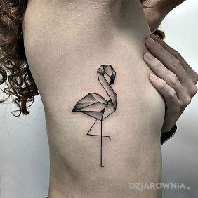 Tatuaż Flaming na żebrach motyw: zwierzęta
