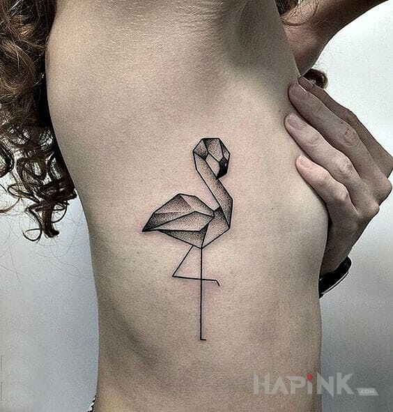 Tattoo Flaming in animals motif on the ribs