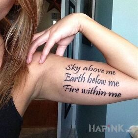 Tattoo Inscription on the bic on the upper arm motif: lettering