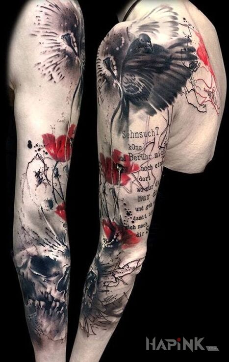 Tattoo Inny styl in lettering motif on the forearm