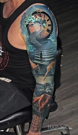 Tattoo Super rekaw in sleeves motif on the forearm