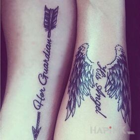 Tattoo For the couple on the forearm motif: Love