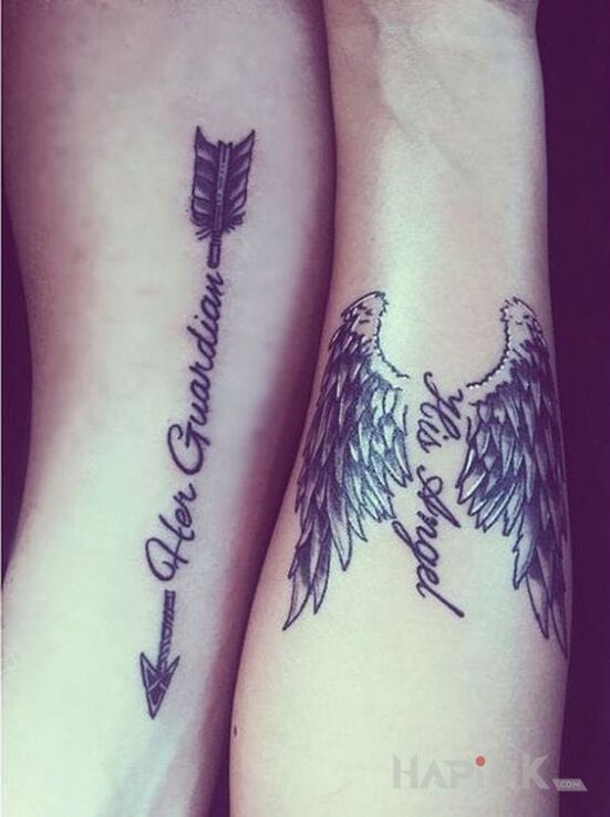 Tattoo Dla pary in lettering motif on the forearm