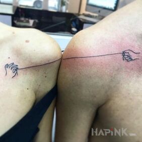 Tattoo Connected on the chest motif: Love
