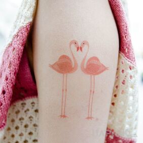 Tattoo Flamingos on the upper arm motif: animals