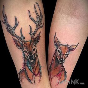 Tattoo Jelonki on the forearm motif: Love