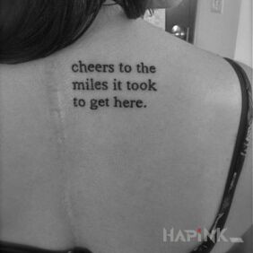 Tattoo Trudy on the back motif: lettering