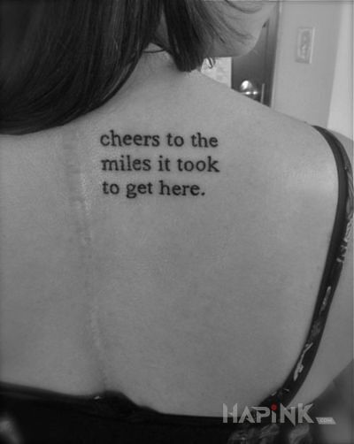 Tattoo Trudy in lettering motif on the back