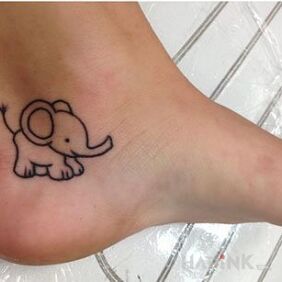 Tattoo Tiny elephant on the foot motif: animals
