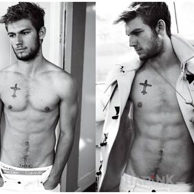Tattoo Alex Pettyfer Cross on the breast motif: famous people