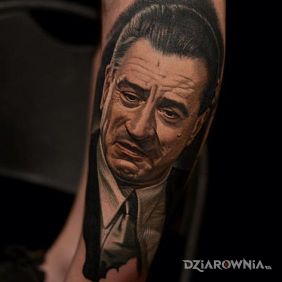 Tatuaż Robert de niro na przedramieniu motyw: 3D styl: realistyczne