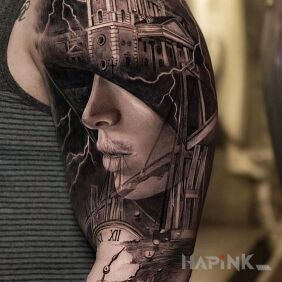 Tattoo Storm on the upper arm motif: 3D