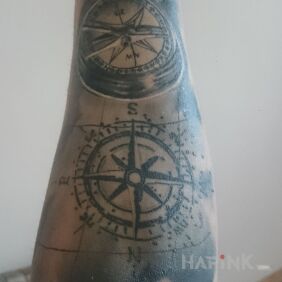 Tattoo A combination of the old tattoo and the new. on the forearm style: realistic