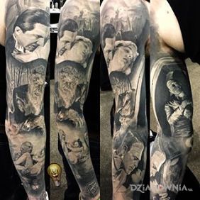 Tatuaż Klasyka horroru na ramieniu motyw: twarze styl: realistyczne