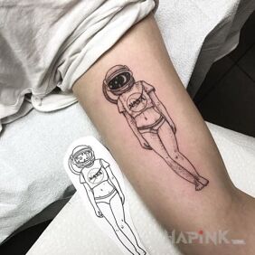 Tattoo Nasa on the upper arm motif: characters