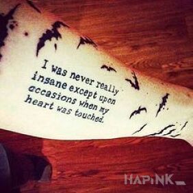 Tattoo Edgar Allan Poe on the forearm motif: lettering