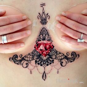 Tattoo Vermilion part. 2 on the breast motif: colorful